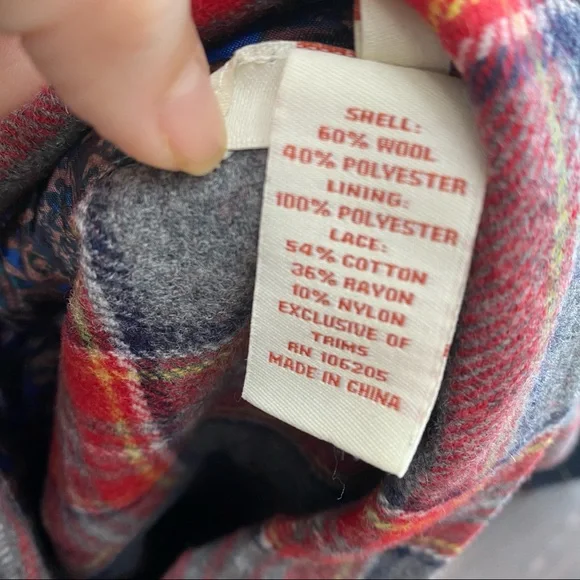 Sundance plaid wool shirt jacket lace back button excellent condition! - Picture 6 of 6